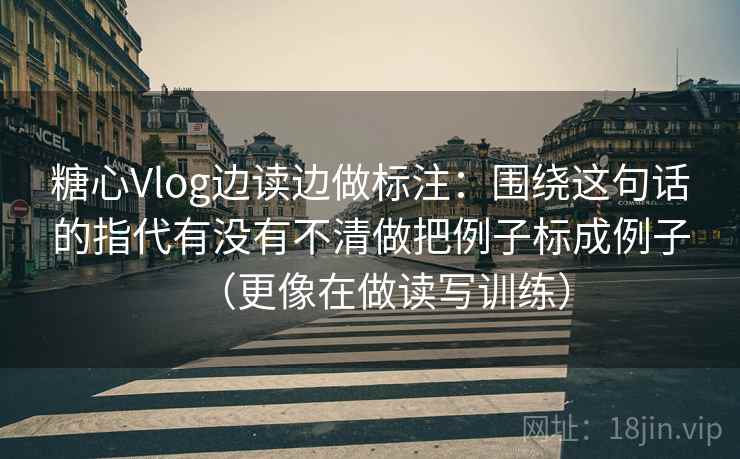 糖心Vlog边读边做标注：围绕这句话的指代有没有不清做把例子标成例子（更像在做读写训练）