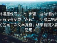 韩漫屋像写SOP：步骤一这句话的时间有没有变成“永远”；步骤二把评论区当二次文本复盘；结果看图文都适用