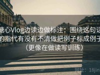 糖心Vlog边读边做标注：围绕这句话的指代有没有不清做把例子标成例子（更像在做读写训练）