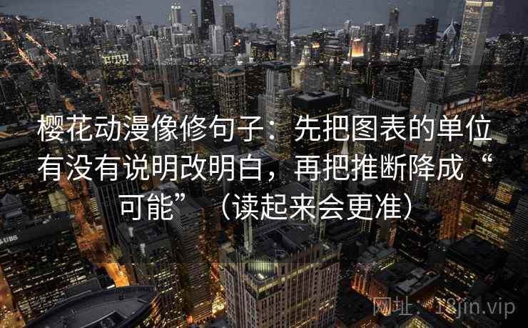 樱花动漫像修句子:先把图表的单位有没有说明改明白,再把推断降成“可能”(读起来会更准) 樱花动漫像修句子:先把图表的单位有没有说明改明白,再把推断降成“可能”(读起来会更准)